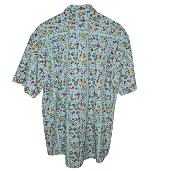 Tropical Bros Mens Super Stretch Mexican Fiesta Candy Skull Hawaiian Shirt XL - Picture 2 of 8